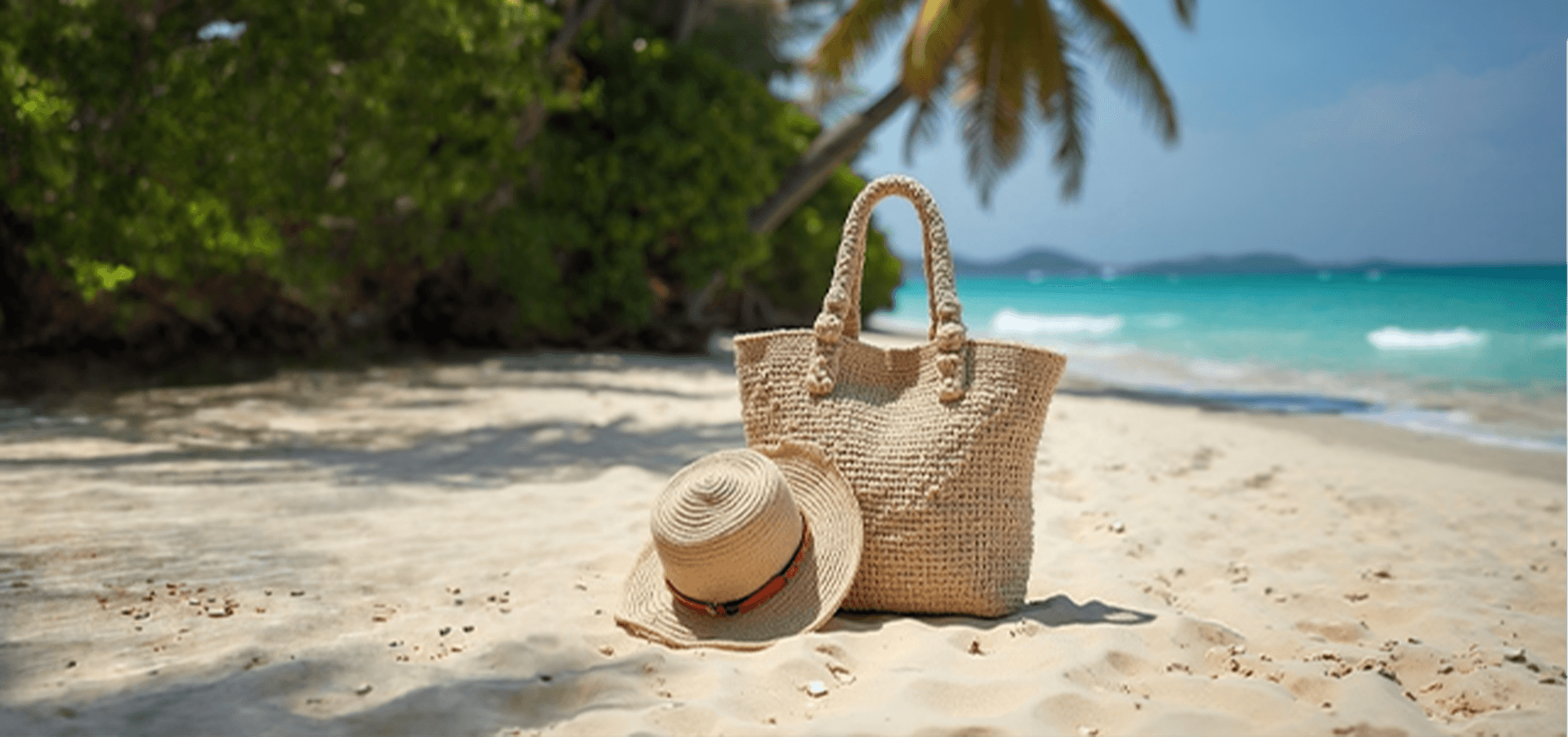 Beach Bag on Tropical Caribbean Beach.png