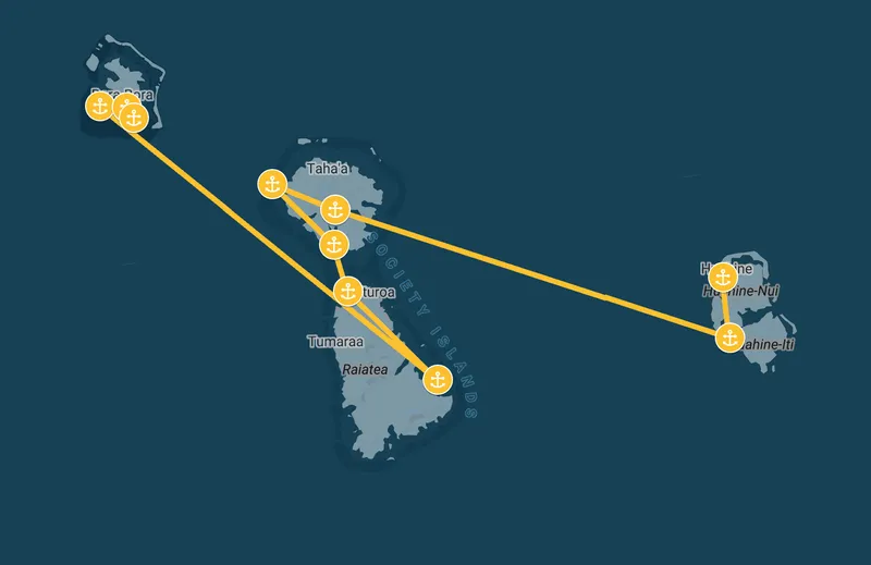 Huahine to Bora Bora Itinerary