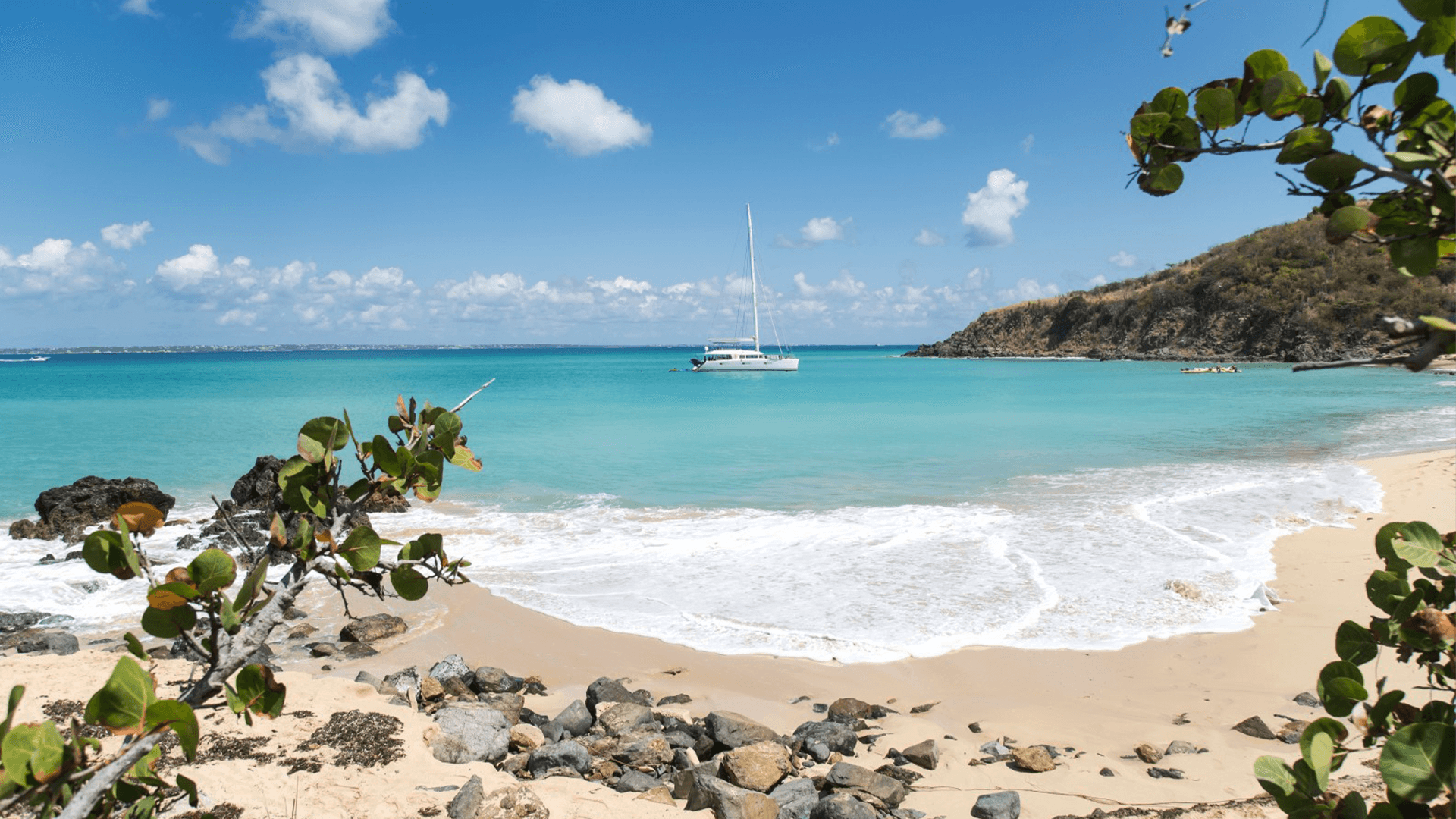 view from a beach located in st martin